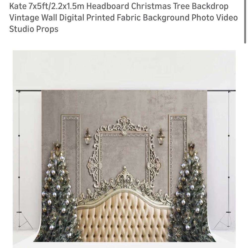 Kate Christmas Bedframe backdrop 5x7